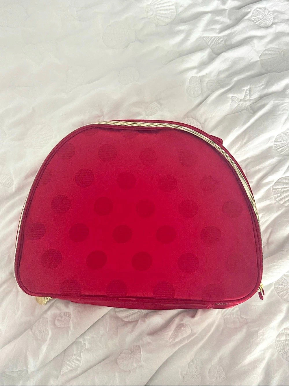 Estee Lauder Red Polka Dot Cosmetic Case Like New